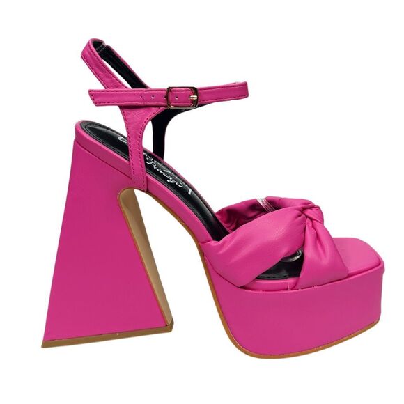 Lemon Drop by Privileged x Dolls Kill Hot Pink Hiner Platform Heels - Size 7 - Picture 1 of 8